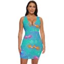 Non Seamless Pattern Blues Bright Draped Bodycon Dress View1