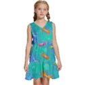 Non Seamless Pattern Blues Bright Kids  Sleeveless Tiered Mini Dress View1