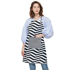 Zigzag Chevron Pattern Pocket Apron by Dutashop