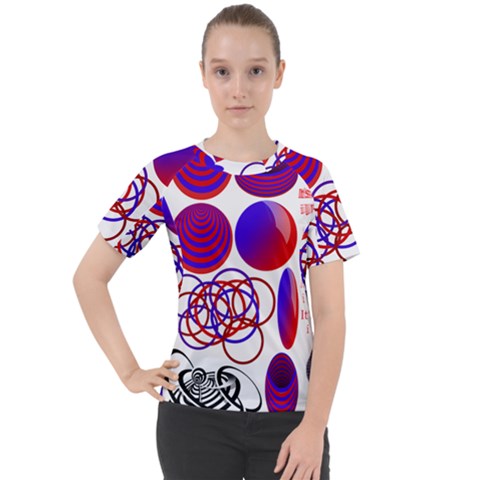 Illusion Optical Illusion Pattern Women s Sport Raglan T-shirt by Pakjumat