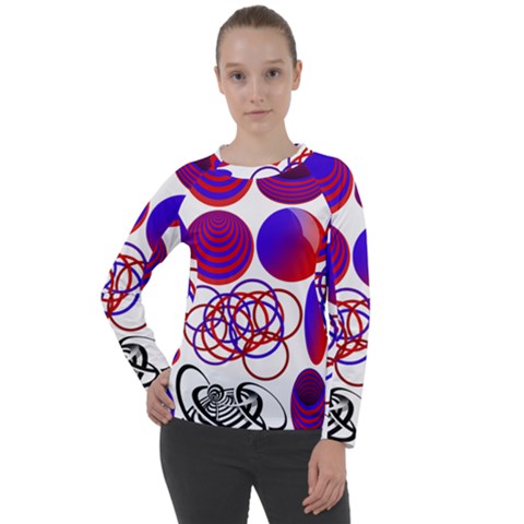 Illusion Optical Illusion Pattern Women s Long Sleeve Raglan T-shirt by Pakjumat