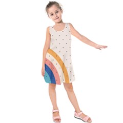 Retro Abstract Geometric Kids  Sleeveless Dress by Modalart