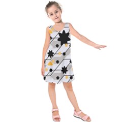 Flower Shape Abstract Pattern Kids  Sleeveless Dress by Modalart