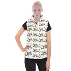 Sweet Christmas Candy Cane Women s Button Up Vest by Modalart