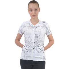 Eagle Birds Of Prey Raptor Short Sleeve Zip Up Jacket by Modalart