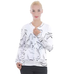 Dog Cat Domestic Animal Silhouette Casual Zip Up Jacket by Modalart