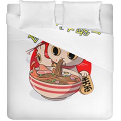 Ramen Cat Noodles Cute Japanes Duvet Cover Double Side (king Size) by Modalart