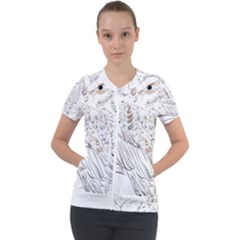 Owl Bird Wildlife Bird Of Prey Short Sleeve Zip Up Jacket by Modalart