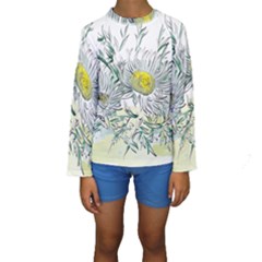 Thistle Alpine Flower Flower Plant Kids  Long Sleeve Swimwear by Modalart