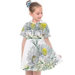 Thistle Alpine Flower Flower Plant Kids  Sailor Dress by Modalart