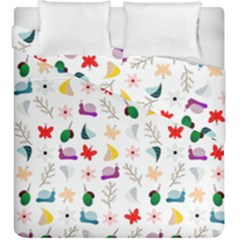 Snail Butterfly Pattern Seamless Duvet Cover Double Side (king Size) by Bedest