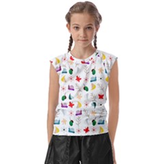 Snail Butterfly Pattern Seamless Kids  Raglan Cap Sleeve T-shirt by Bedest