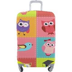 Owls Pattern Abstract Art Desenho Vector Cartoon Luggage Cover (large) by Bedest