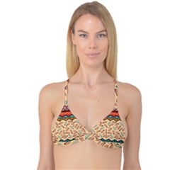 Ethnic-tribal-pattern-background Reversible Tri Bikini Top by Apen