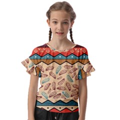 Ethnic-tribal-pattern-background Kids  Cut Out Flutter Sleeves by Apen