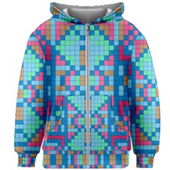 Checkerboard Square Abstract Kids  Zipper Hoodie Without Drawstring by Ravend