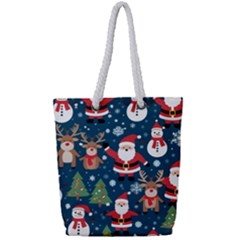 Christmas Decoration Full Print Rope Handle Tote (small) by Ravend