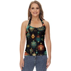 Christmas Ornaments Pattern Basic Halter Top by Ravend