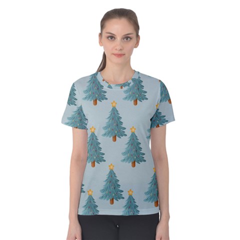 Christmas Trees Time Women s Cotton T-shirt by Ravend