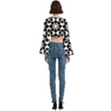 Mosaic Floral Repeat Pattern Trumpet Sleeve Cropped Top View4