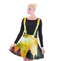 Forest Trees Nature Wood Green Suspender Skater Skirt by Ravend