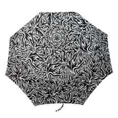 Flames Fire Pattern Digital Art Folding Umbrellas by Ravend