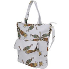 Pattern Dragonfly Background Shoulder Tote Bag by Ravend