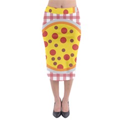 Pizza Table Pepperoni Sausage Midi Pencil Skirt by Ravend