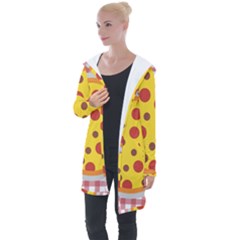 Pizza Table Pepperoni Sausage Longline Hooded Cardigan by Ravend