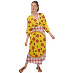 Pizza Table Pepperoni Sausage Grecian Style  Maxi Dress by Ravend