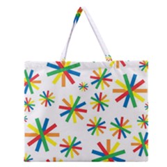 Celebrate Pattern Colorful Design Zipper Large Tote Bag by Ravend