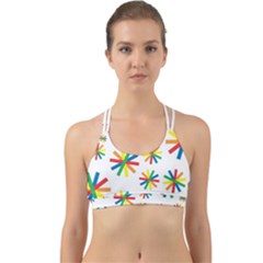 Celebrate Pattern Colorful Design Back Web Sports Bra by Ravend