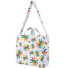 Celebrate Pattern Colorful Design Square Shoulder Tote Bag by Ravend