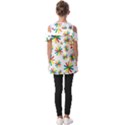 Celebrate Pattern Colorful Design Fold Over Open Sleeve Top View2