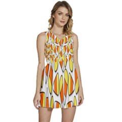 Candy Corn Halloween Candy Candies Sleeveless High Waist Mini Dress by Ravend