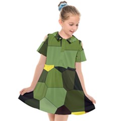 Mosaic Structure Background Tile Kids  Short Sleeve Shirt Dress by Ravend