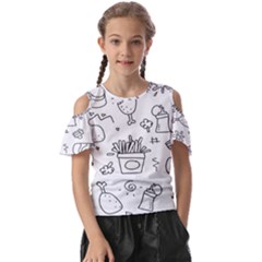 Set Chalk Out Scribble Collection Kids  Butterfly Cutout T-shirt by Ravend