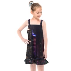 Hong Kong China Asia Skyscraper Kids  Overall Dress by Amaryn4rt