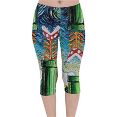 Cartoon Game Games Starry Night Doctor Who Van Gogh Parody Velvet Capri Leggings  by Modalart