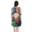 Cartoon Starry Night Vincent Van Gogh Shoulder Cutout Velvet One Piece View2