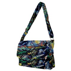 The Great Wall Nature Painting Starry Night Van Gogh Full Print Messenger Bag (m) by Modalart