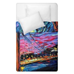 Golden Gate Bridge Starry Night Vincent Van Gogh Duvet Cover Double Side (single Size) by Modalart