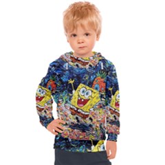 Art Cartoon Starry Night Van Gogh Kids  Hooded Pullover by Modalart