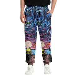 Cartoon Dog Vincent Van Gogh s Starry Night Parody Men s Elastic Waist Pants by Modalart