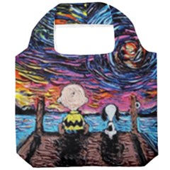 Cartoon Dog Vincent Van Gogh s Starry Night Parody Foldable Grocery Recycle Bag by Modalart