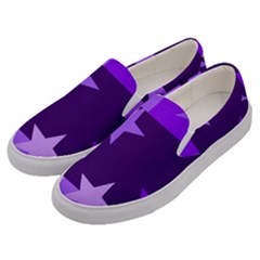 Purple Stars Pattern Shape Men s Canvas Slip Ons by Pakjumat