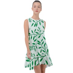 Leaves Foliage Green Wallpaper Frill Swing Dress by Amaryn4rt