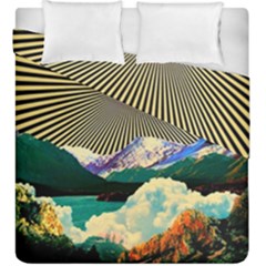 Surreal Art Psychadelic Mountain Duvet Cover Double Side (king Size) by Modalart