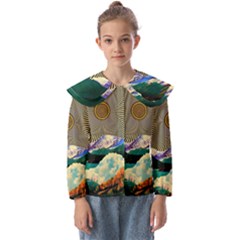 Surreal Art Psychadelic Mountain Kids  Peter Pan Collar Blouse by Modalart