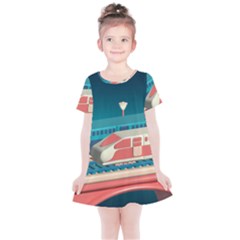 Bridge Transportation Train Toys Kids  Simple Cotton Dress by Modalart